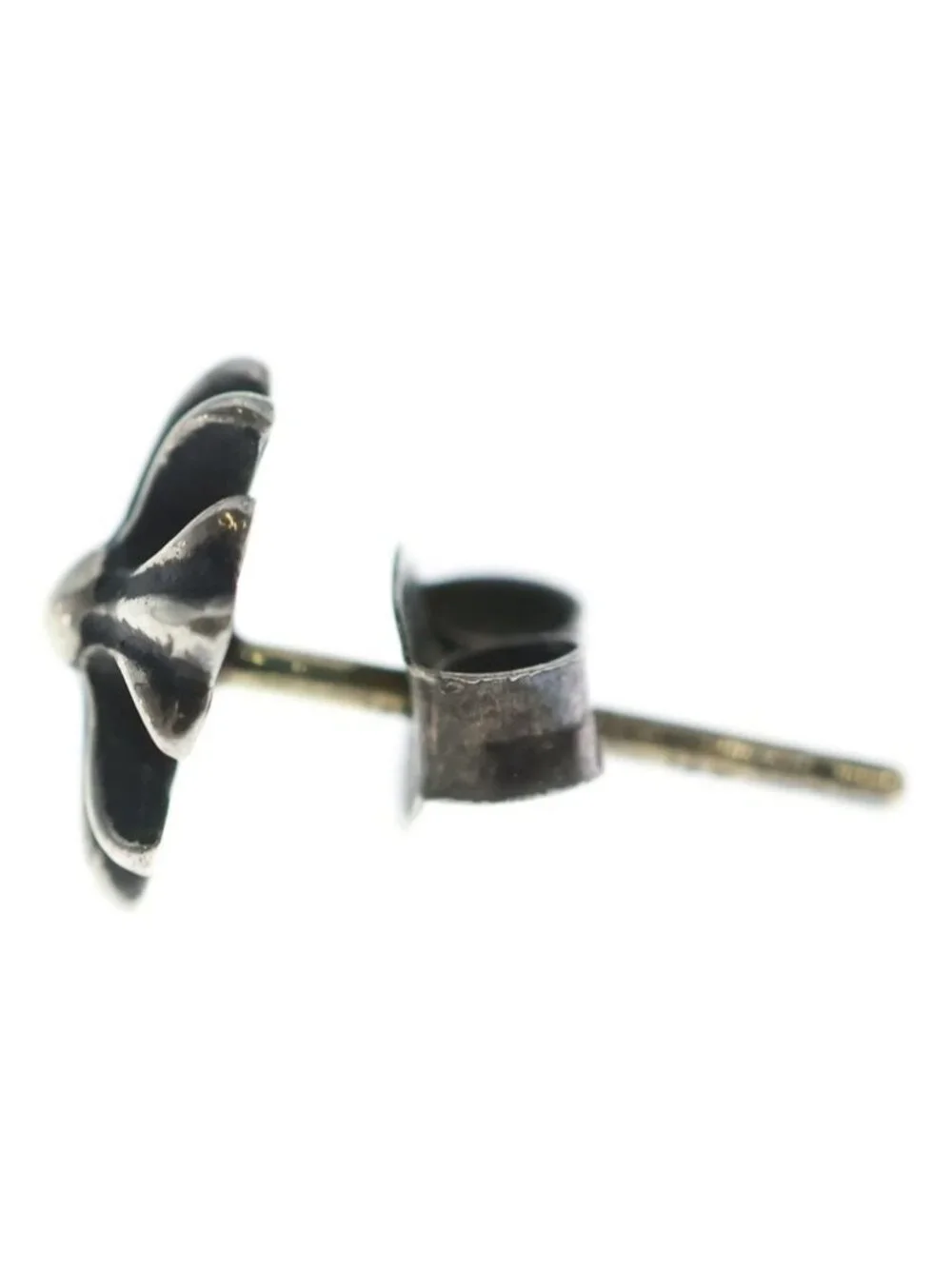 Chrome Hearts No2 CH Pls CH Plus Stud Single Earring Silver Back External